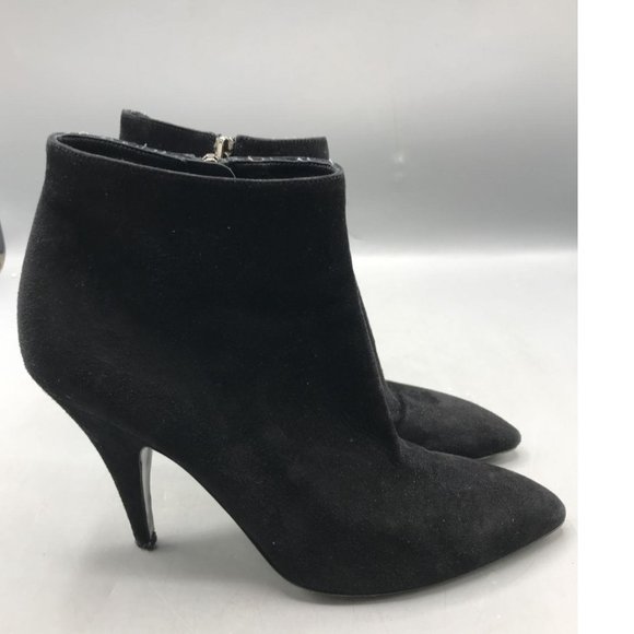Prada Black Suede Bootie Heels Size 39 - Picture 2 of 6